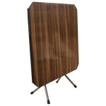 Τραπέζι πτυσσόμενο TOPAL (90x90 (Φ116)cm) Μετ.Γκρι/Wood Deco