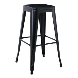 RELIX Σκαμπό Bar, Μέταλλο Βαφή Μαύρο 42x42 H.76cm
