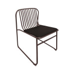 Καρέκλα Μεταλλική STRIPE () Sand Brown/Μαξ.Μαύρο Pu