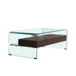  Τραπεζάκι σαλονιού GLASSER Wood (120x60x42) Clear γυαλί 12mm