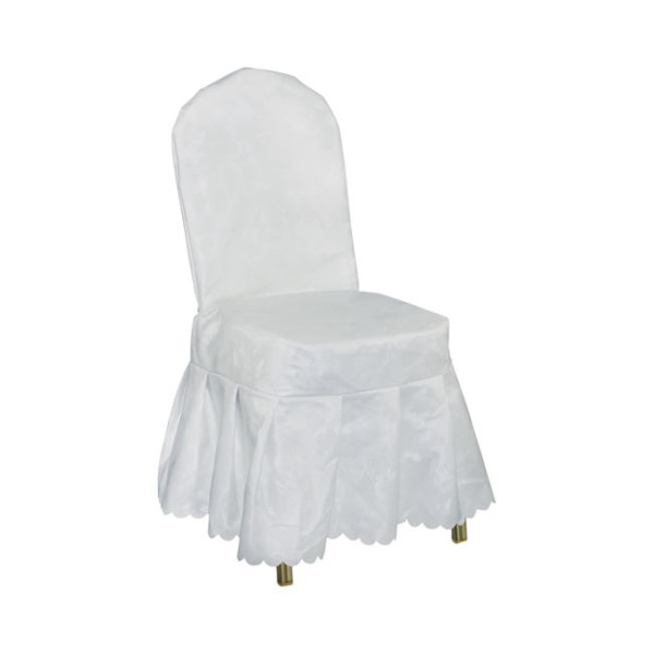 Κάλυμμα καρέκλας HILTON-ILONA Ύφασμα-PU Άσπρο