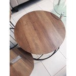 Τραπέζι σαλονιού BOKO (Φ60x40) Μεταλ.Μαύρο/Καρυδί