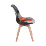 Καρέκλα MARTIN Ύφασμα Patchwork (Ξύλινο πόδι) Μοντ/νη ταπετσαρία
