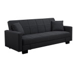 Καναπές-Κρεβάτι KELSO (197x81x80) Ύφ.Μαύρο/Αποθ.Χώρος