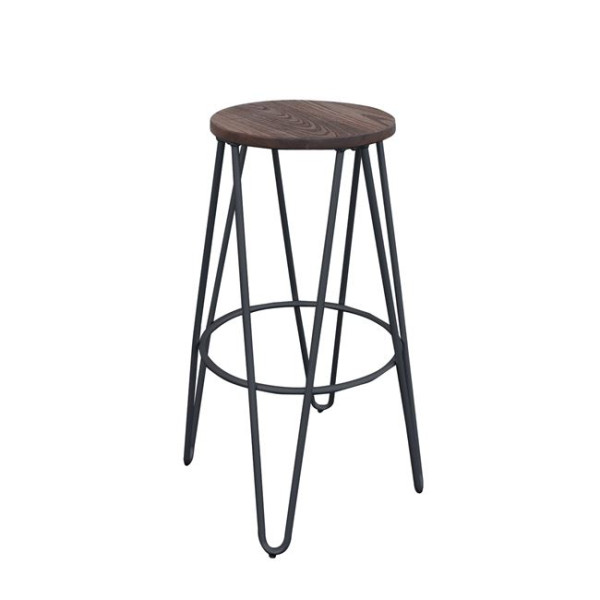 Σκαμπώ Bar ARCO (Φ33 H.67) Wood Dark/Μαύρο (καθ.67cm)