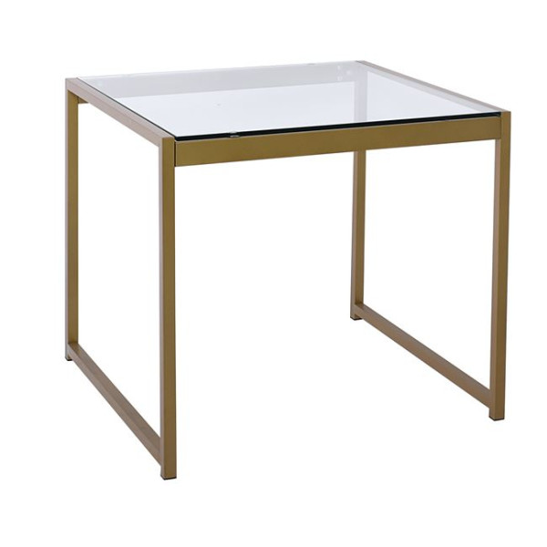 Τραπέζι σαλονιού TOLEDO (60x60x55) Μεταλ.Χρυσό/Γυαλί