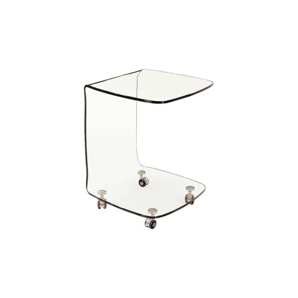 Βοηθητικό τραπεζάκι GLASSER Clear Trolley γυαλί 10mm 45x45x60cm