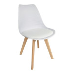 MARTIN STRIPE Καρέκλα PP Άσπρο (Ξύλινο πόδι-Μοντ/νη ταπετσαρία)