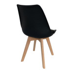 MARTIN STRIPE Καρέκλα PP Μαύρο (Ξύλινο πόδι-Μοντ/νη ταπετσαρία)