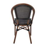COSTA Καρέκλα Dining Αλουμινίου, Απόχρωση Καρυδί Textilene Μαύρο 50x55x85cm