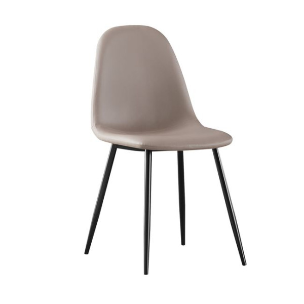 Καρέκλα Μεταλλική CELINA (45x54x85) Μαύρη, Pvc Cappuccino