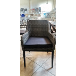 Πολυθρόνα αλουμίνιου HAVANA () ALU / Wicker Grey Brown Μαξιλάρι Ανθρακί