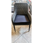 Πολυθρόνα αλουμίνιου HAVANA () ALU / Wicker Grey Brown Μαξιλάρι Ανθρακί