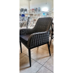 Πολυθρόνα αλουμίνιου HAVANA () ALU / Wicker Grey Brown Μαξιλάρι Ανθρακί