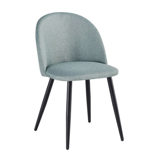 Καρέκλα BELLA (50x57x81) Μέταλλο Βαφή Μαύρο / Ύφασμα Mixed Green