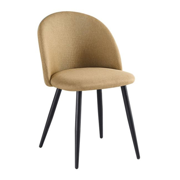 Καρέκλα BELLA (50x57x81) Μέταλλο Βαφή Μαύρο / Ύφασμα Gold Brown