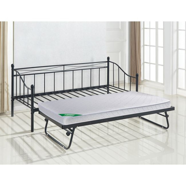 MARIN Set Daybed (για Στρώμα 90x190)+Βοηθ.Κρεβ+Στρώμα 85x185 Steel Μαύρο