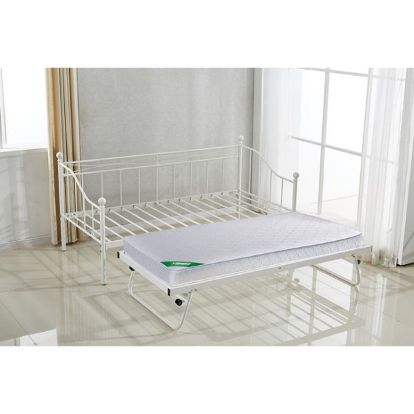 MARIN Set Daybed (για Στρώμα 90x190)+Βοηθ.Κρεβ+Στρώμα 85x185 Steel Άσπρο