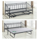 MARIN Set Daybed+Βοηθ.Κρεβ+Στρώματα (90x190+85x185) Steel Μαύρο