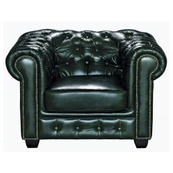 Πολυθρόνα CHESTERFIELD 689 (103x92x72cm) Δέρμα Antique Green