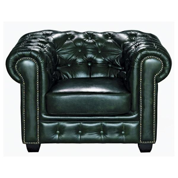 Πολυθρόνα CHESTERFIELD 689 (103x92x72cm) Δέρμα Antique Green