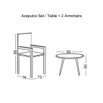 Σετ ACAPULCO 2 τεμ Μετ.Άσπρο, Plastic Rattan Άσπρο