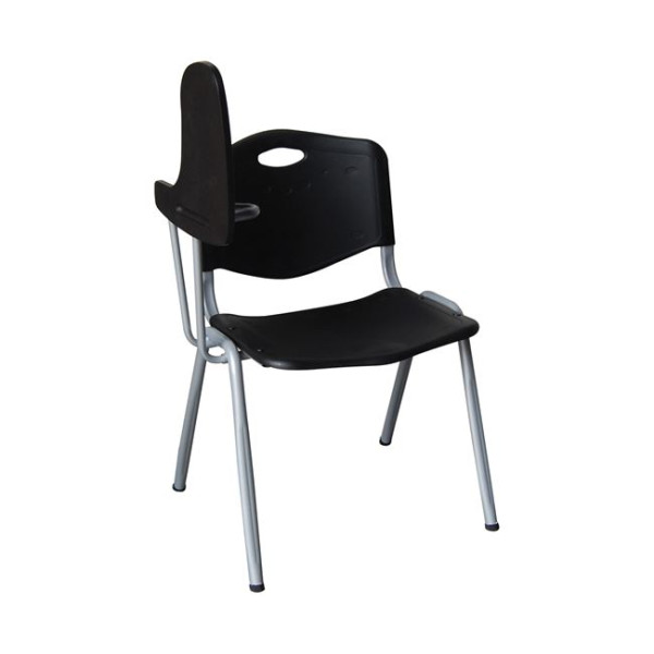 STUDY Καρέκλα-Θρανίο Steel Silver / PP Μαύρo