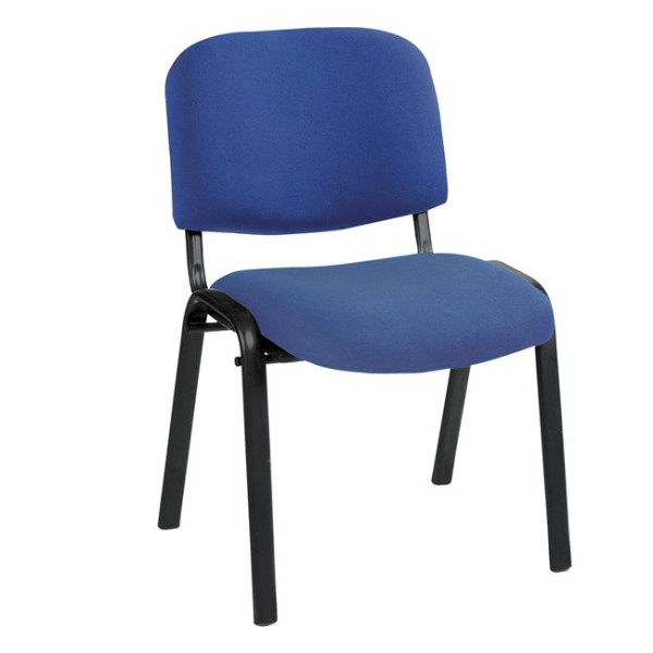 Καρέκλα Στοιβαζόμενη Επισκέπτη SIGMA (56x62x77) Μέταλλο Μαύρο / Ύφασμα Μπλε