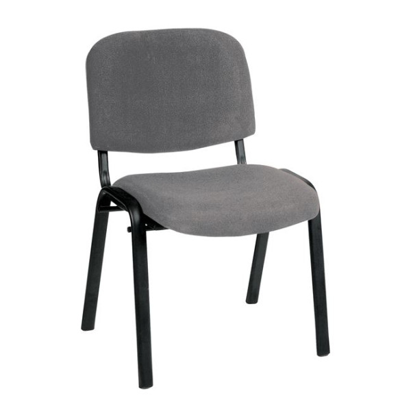 Καρέκλα Στοιβαζόμενη Επισκέπτη SIGMA (56x62x77) Μέταλλο Μαύρο / Ύφασμα Γκρι