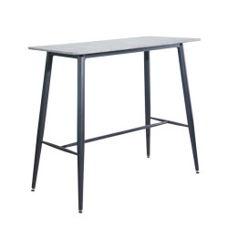  Τραπέζι BAR LAVIDA (120x60x106cm) Μαύρο / Επιφάνεια Απόχρωση Cement