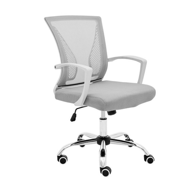 Καρέκλα γραφείου BF2120-S Άσπρο - Βάση Χρώμιο - Mesh Γκρι