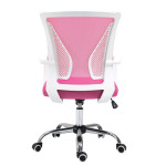 Καρέκλα γραφείου BF2120-S Άσπρο - Βάση Χρώμιο - Mesh Ροζ