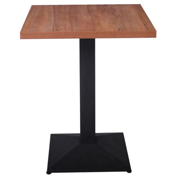 MARCO Τραπέζι Τετράγωνο Επιφάνεια Melamine Καρυδί Βάση Μέταλλο Μαύρο 41x41cm / 60x60x74cm