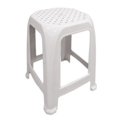 JELLO Σκαμπώ Βοηθητικό Κήπου - Μπάνιου Στοιβαζόμενο, PP Απόχρωση Άσπρο 37x37x46cm