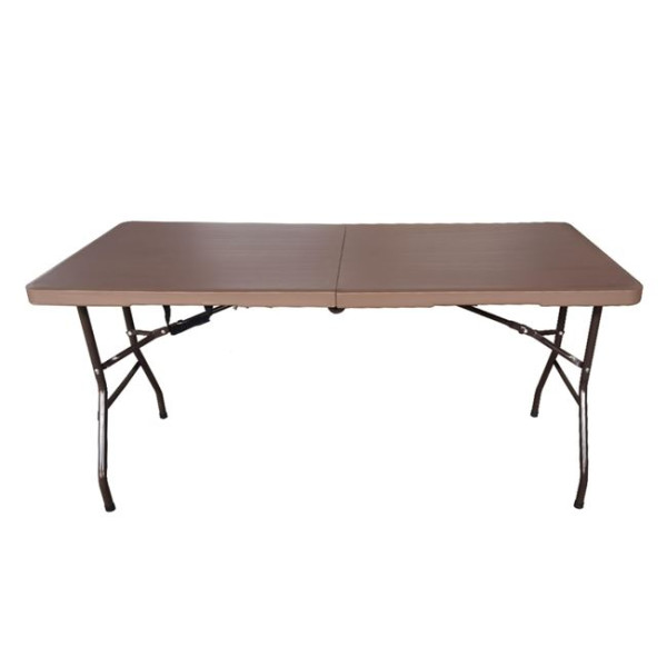 BLOW Τραπέζι Συνεδρίου - Catering Πτυσσόμενο (Βαλίτσα), Μέταλλο Βαφή Μαύρο, HDPE Καφέ 152x70x74cm