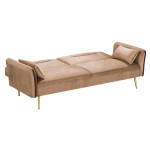 FLICK Καναπές - Κρεβάτι Σαλονιού - Καθιστικού, 3Θέσιος Ύφασμα Velure Καφέ 211x87x81 cm