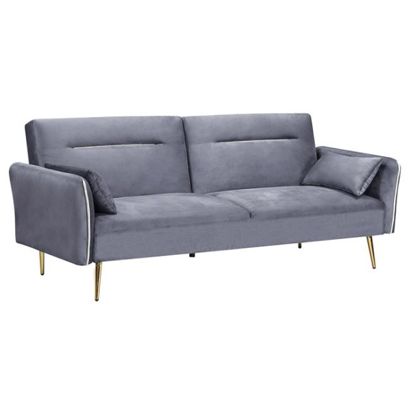 FLICK Καναπές - Κρεβάτι Σαλονιού - Καθιστικού, 3Θέσιος Ύφασμα Velure Γκρι 211x87x81cm