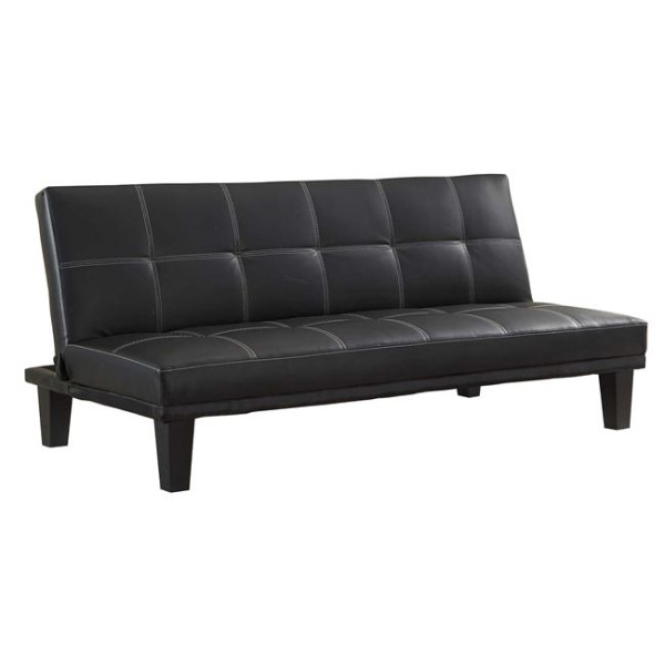 CONNECT Καναπές - Κρεβάτι Σαλονιού - Καθιστικού PU Μαύρο 180x100x76cm Bed:180x114x36cm