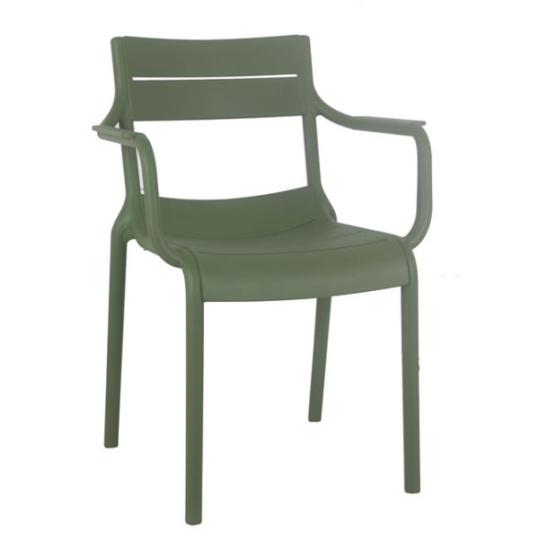 SERENA Πολυθρόνα Στοιβαζόμενη PP - UV Πράσινο 55x59x81cm
