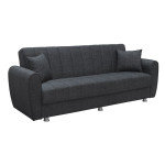 SYDNEY Καναπές - Κρεβάτι Σαλονιού - Καθιστικού, 3Θέσιος Ύφασμα Σκούρο Γκρι Καν:210x80x75-Κρεβ:180x100cm