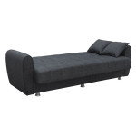 SYDNEY Καναπές - Κρεβάτι Σαλονιού - Καθιστικού, 3Θέσιος Ύφασμα Σκούρο Γκρι Καν:210x80x75-Κρεβ:180x100cm