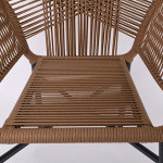 EDMON Πολυθρόνα Βεράντας-Κήπου ALU Ανθρακί, Wicker Sand, Μαξιλάρι Μπεζ