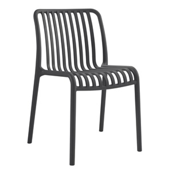 MODA-W Καρέκλα Στοιβαζόμενη, PP - UV Protection, Απόχρωση Άνθρακί