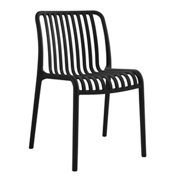 MODA-W Καρέκλα Στοιβαζόμενη, PP - UV Protection, Απόχρωση Μαύρο