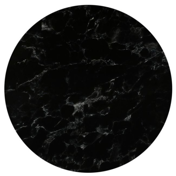 HPL (High Pressure Laminated) Επιφάνεια Τραπεζιού Απόχρωση Black Marble, Εξωτερικού χώρου Φ70cm/12mm