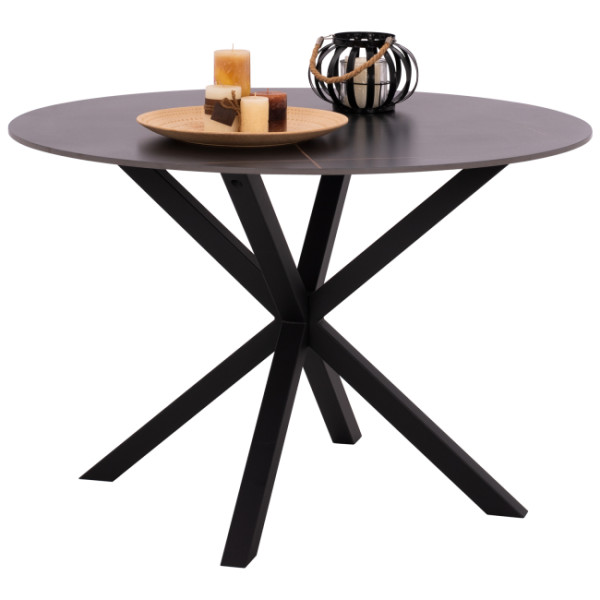 ΤΡΑΠΕΖΙ ΤΡΑΠΕΖΑΡΙΑΣ ΣΤΡΟΓΓΥΛΟ SYNTEC HM9309.01 SINTERED STONE ΜΑΥΡΟ ΜΕ