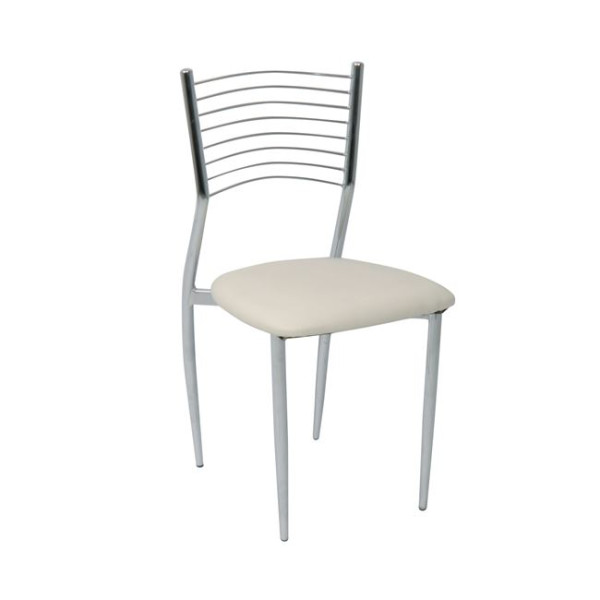 VIVIAN καρέκλα μεταλλική PVC Εκρού