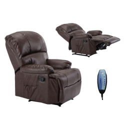 Πολυθρόνα Massage SPACE (88x93x102) Pu Καφέ