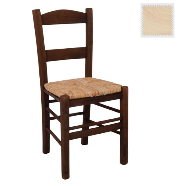 Καρέκλα ΣΥΡΟΣ (41x45x88) Άβαφη με Ψάθα Αβίδωτη