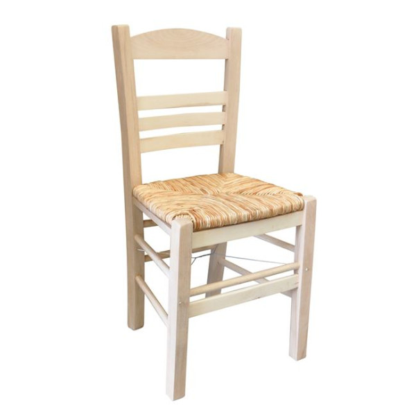 ΣΙΦΝΟΣ καρέκλα ξύλινη με Ψάθα Άβαφη